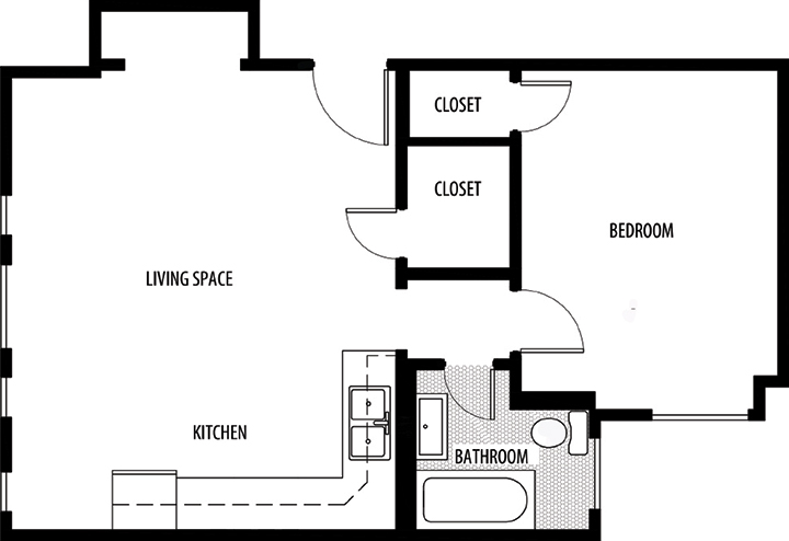 The Grand - Featured - 1 Bedroom Floorplan