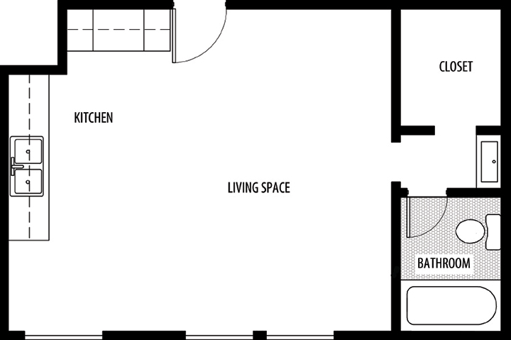 The Olympic - Featured - Studio Floorplan